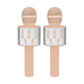 2PK Laser Karaoke Microphone Built-In Speaker USB Rechargeable Transcendent Pink