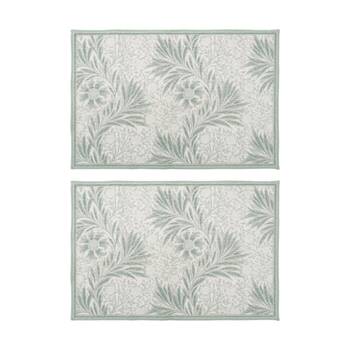 2PK LVD William Morris Sage Non-Slip Indoor Floor & Door Mat 90x60cm
