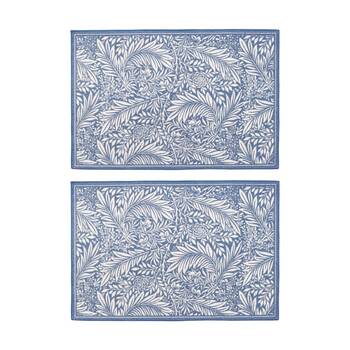 2PK LVD Blue Larksspur Non-Slip Botanical Indoor Floor & Door Mat 90x60cm