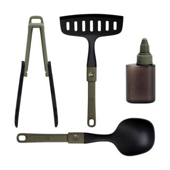 4pc Mun's Foldable Compact Outdoor Silicone Cooking Utensils Tool Set