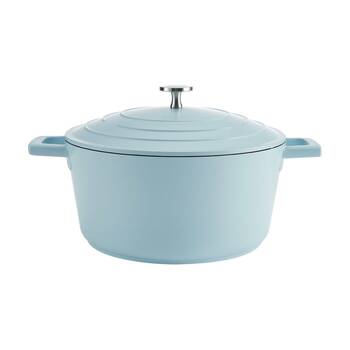 MasterCraft Cast Aluminium Casserole Dish Kitchen Cooking Pot 4L Sky Blue 24cm