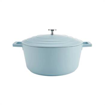 MasterCraft Cast Aluminium Casserole Dish Kitchen Cooking Pot 5L Sky Blue 28cm