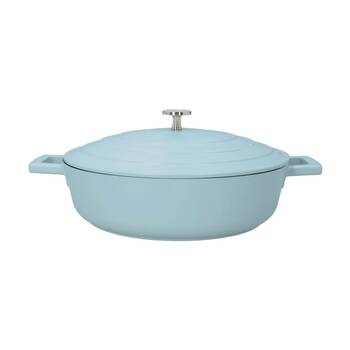 MasterCraft Cast Aluminium Shallow Casserole Dish Cooking Pot 4L Blue 28cm