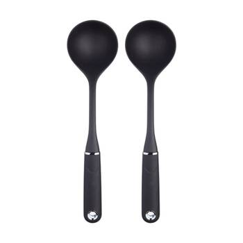 2PK MasterCraft Soup Ladle Soft Grip Nylon Durable Black Kitchen Utensil 34cm