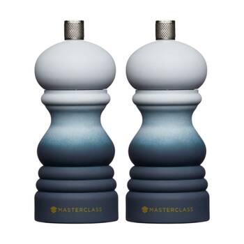 2PK MasterClass Refillable Grey Ombre Plastic Salt & Pepper Mill 5x12.5cm