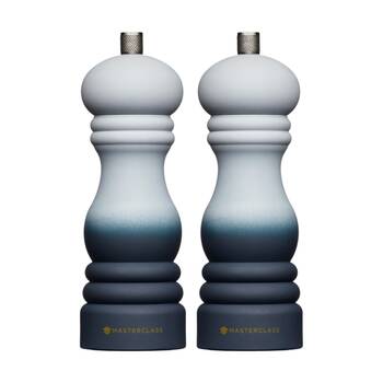 2PK MasterClass Refillable Ceramic Grinder Grey Ombre Salt & Pepper Mill 17cm