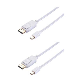 2PK Comsol Mini DisplayPort Male-DisplayPort Male Cable 2 Metres White