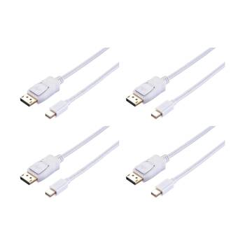 4PK Comsol Mini DisplayPort Male-DisplayPort Male Cable 2 Metres White