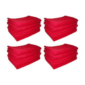 4x 5pc Cleanstar Microfibre Cleaning Cloths Non Abrasive 40x40cm Red