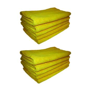2x 5pc Cleanstar Microfibre Cleaning Cloths Non Abrasive 40x40cm Yellow