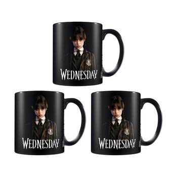 3PK Wednesday Addams Friendship Ceramic Coffee Drinking Mug Black