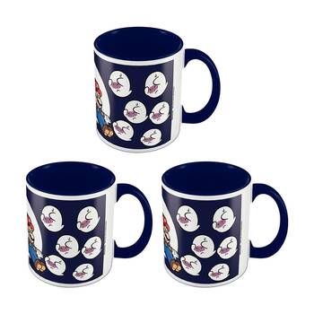 3PK Gaming Super Mario Boos Ceramic Coffee Drinking Mug Multicoloured