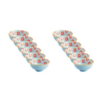 12PK Mikasa Blue Mosaic Stoneware Nibble Bowl 12cm Dishwasher Microwave Safe