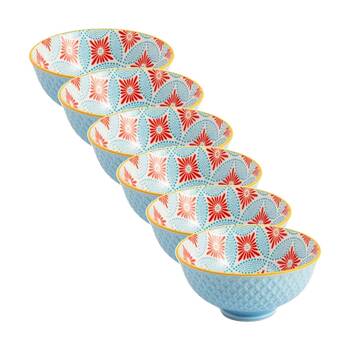 6PK Mikasa Blue Mosaic Stoneware Nibble Bowl 12cm Dishwasher Microwave Safe