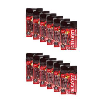 12PK Meiji Lucky Stick Chocolate Flavoured Biscuit Covered W/ Choc 120g
