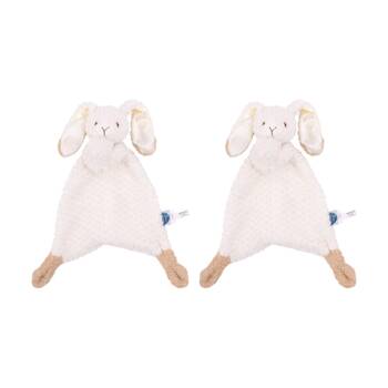 2PK Mary Meyer Nursery Oatmeal Bunny Lovey Baby Plush Toy Blanket Cream 33cm