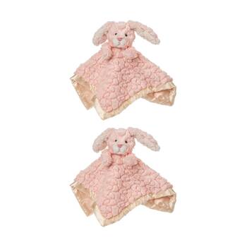 2PK Mary Meyer Nursery Blush Bunny Plush Character Cuddle Toy & Satin Blanket