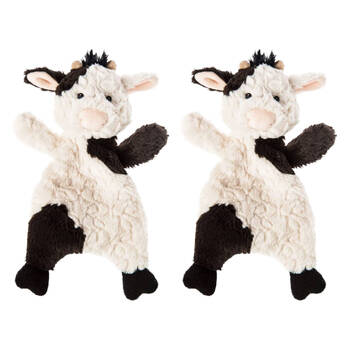 2PK Mary Meyer Nursery Cow Lovey Baby Plush Cuddle Toy Blanket Black/White 28cm