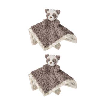 2PK Mary Meyer Nursery Panda Plush Character Cuddle Toy & Satin Blanket 33cm