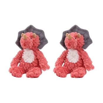 2PK Mary Meyer Nursery Dino Soft Putty Plush Weighted Animal Toy Orange 28cm