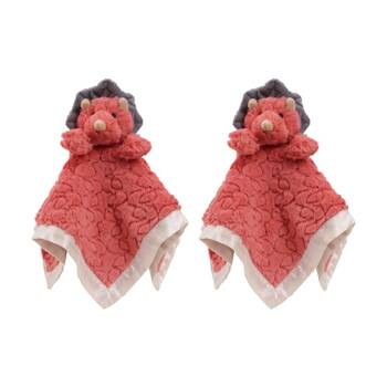2PK Mary Meyer Nursery Dino Soft Plush Character Cuddle Toy & Satin Blanket 33cm