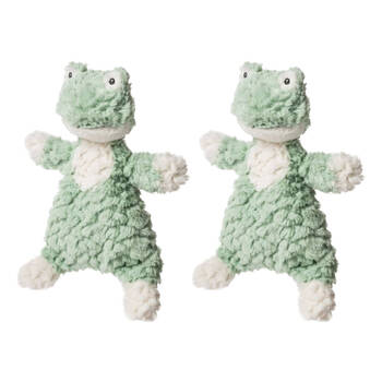 2PK Mary Meyer Nursery Mint Frog Lovey Baby Plush Cuddle Toy Blanket Green 28cm