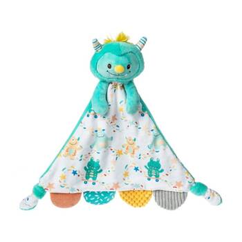 Mary Meyer Mookie Monster??Soft Plush Activity Toy & Cuddle Blanket Aqua 30cm