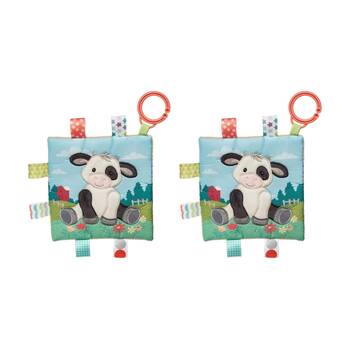2PK Mary Meyer Taggies Buttercup Cow Crinkle Me Activity Toy W/ Tags & Squeaker