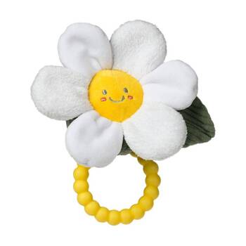 Mary Meyer Sweet Soothies Daisy?Soft Plush Rattle & Silicone Teether 14cm