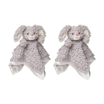 2PK Mary Meyer Nursery Shadow Bunny Character Cuddle Toy & Satin Blanket 33cm