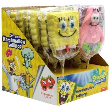 12PK Nickelodeon Marshmallow Pop Spongebob Characters 45g Assorted