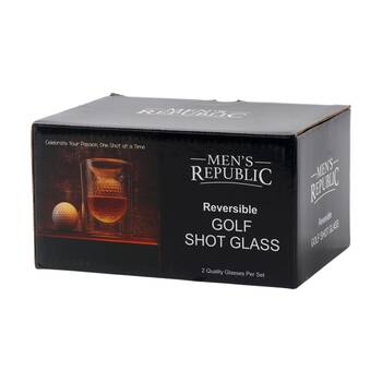 2pc Men's Republic Golf Ball Glassware Set With Reversible Shot Glasses