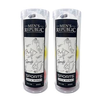 2x 3pc Men's Republic Sports Bath Bombs Set Bergamot Sandalwood 150g