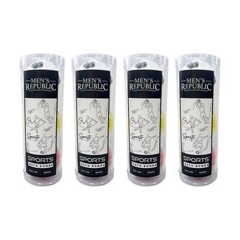 4x 3pc Men's Republic Sports Bath Bombs Set Bergamot Sandalwood 150g