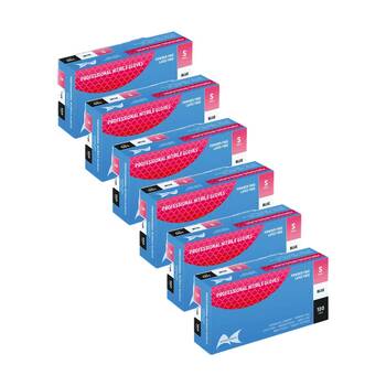 6x 100pc Artist Choice Nitrile Gloves Powder Latex Textured Blue Small