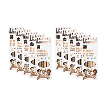10PK 6pc Educational Colours Master Skin Tone Markers Pack Kids 3y+