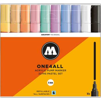 10pc Molotow One4All Pastel Art/Craft Drawing Pen Markers 4mm Multicolour