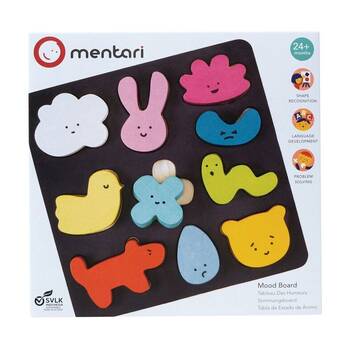 Mentari Mood Board Shape Sorter Toy Language Development Kids 2y+