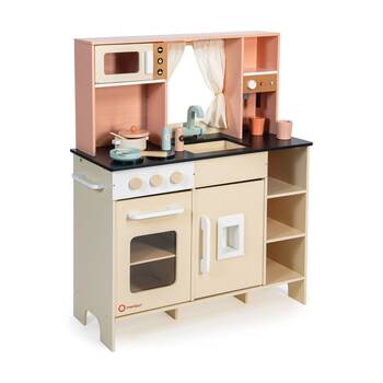 Mentari Cream Play Kitchen Wooden Toy Set Cooking Accessories Kids 3y+
