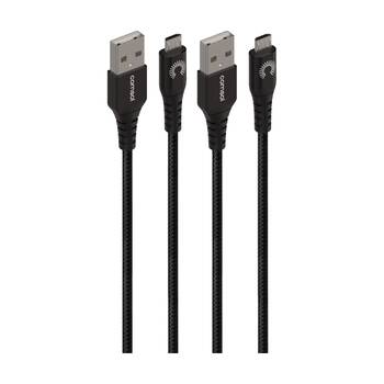 2PK Comsol Premium Micro USB Data Transfer Charge Cable Black 3m