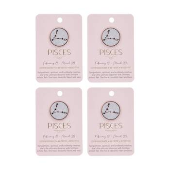 4PK Splosh Zodiac Sign Ceramic Keepsake Pin Rose Gold Enamel Pisces 3x1x2.5cm