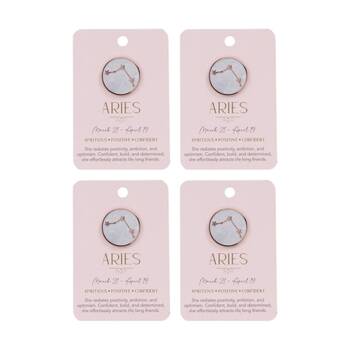 4PK Splosh Zodiac Sign Ceramic Keepsake Pin Rose Gold Enamel Aries 3x1x2.5cm