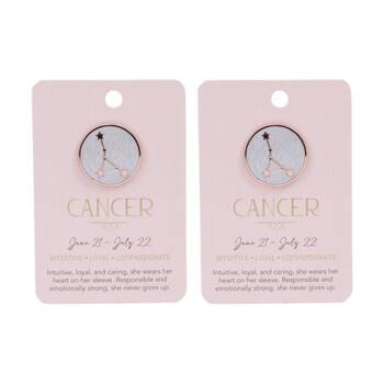 2PK Splosh Zodiac Sign Ceramic Keepsake Pin Rose Gold Enamel Cancer 3x1x2.5cm