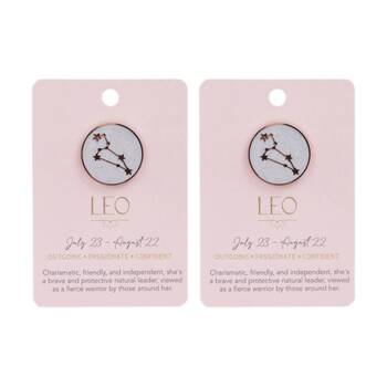 2PK Splosh Zodiac Sign Ceramic Keepsake Pin Rose Gold Enamel Leo 3x1x2.5cm