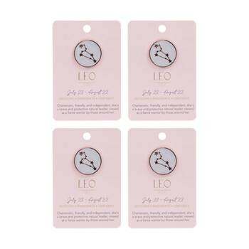 4PK Splosh Zodiac Sign Ceramic Keepsake Pin Rose Gold Enamel Leo 3x1x2.5cm