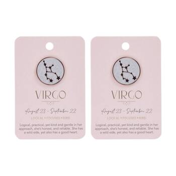 2PK Splosh Zodiac Sign Ceramic Keepsake Pin Rose Gold Enamel Virgo 3x1x2.5cm