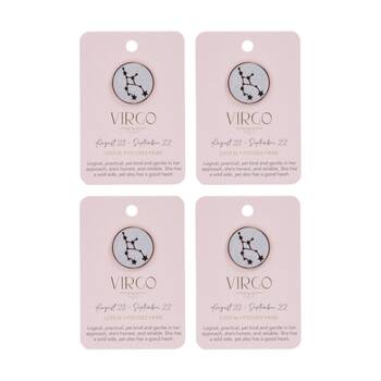 4PK Splosh Zodiac Sign Ceramic Keepsake Pin Rose Gold Enamel Virgo 3x1x2.5cm