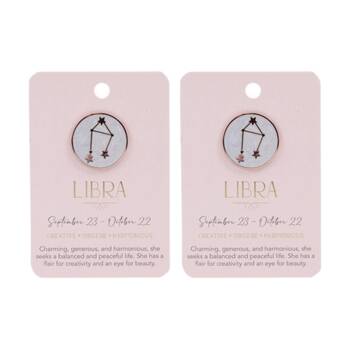 2PK Splosh Zodiac Sign Ceramic Keepsake Pin Rose Gold Enamel Libra 3x1x2.5cm