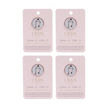 4PK Splosh Zodiac Sign Ceramic Keepsake Pin Rose Gold Enamel Libra 3x1x2.5cm
