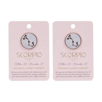 2PK Splosh Zodiac Sign Ceramic Keepsake Pin Rose Gold Enamel Scorpio 3x1x2.5cm